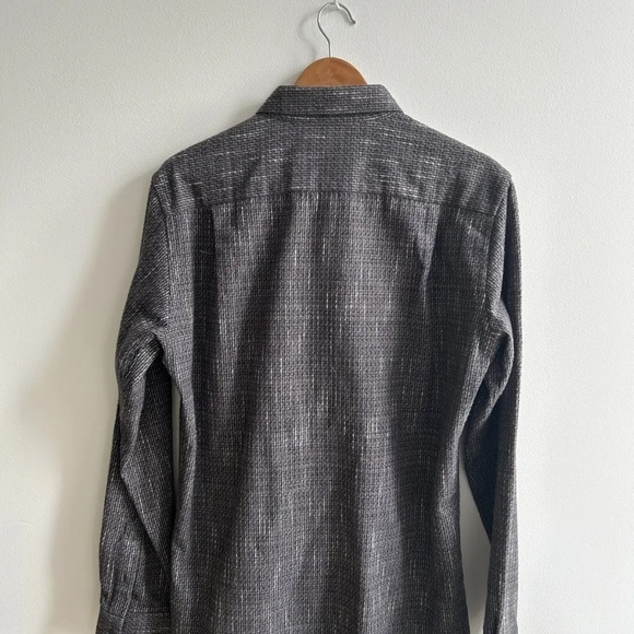 PATRIK ERVELL Men's Cotton Knitted Flannel Button Down Shirt in Gray size Small - Picture 2 of 5